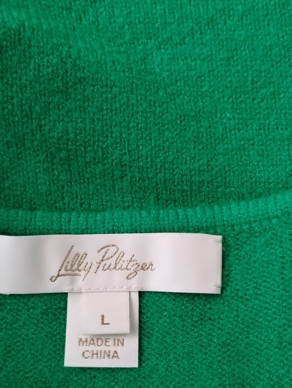 Lilly Pulitzer Lola Boatneck Sweater Women's L Pullover Kelly Green Preppy - Picture 6 of 7